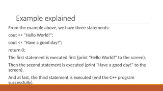 Comprehensive Introduction to C++ Syntax and Programming Basics | PPTX