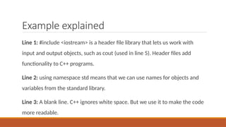 Comprehensive Introduction to C++ Syntax and Programming Basics | PPTX