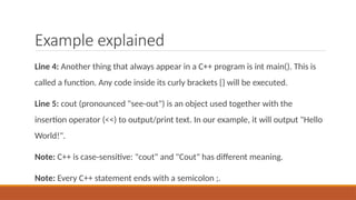 Comprehensive Introduction to C++ Syntax and Programming Basics | PPTX