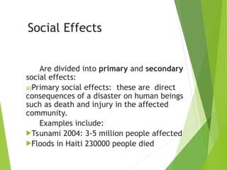 Social Disaster Examples Lecture 2 Disaster response.ppt. you can download | PPT