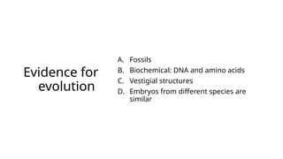 Evolution Principles: processes and evidence | PPTX