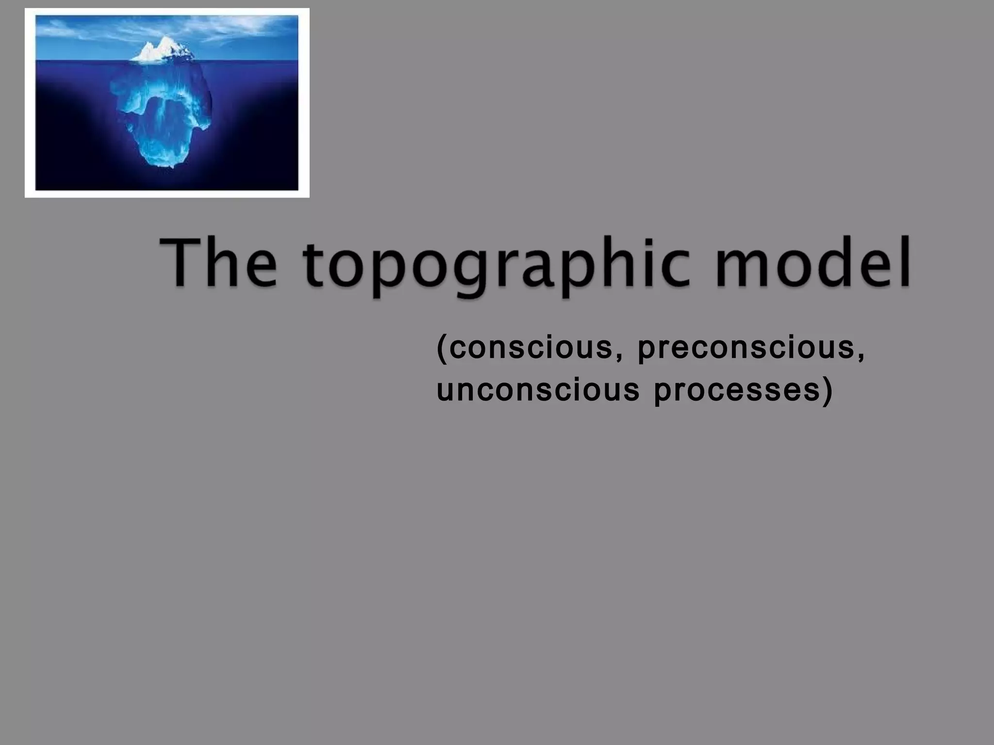 (conscious, preconscious, 
unconscious processes) 
 