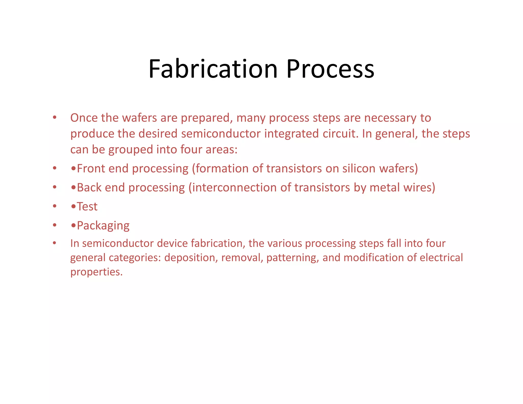 Lecture 2 ic fabrication processing & wafer preparation | PDF ...
