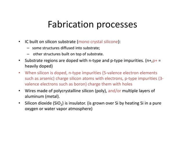 Lecture 2 ic fabrication processing & wafer preparation | PDF ...