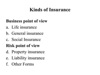 Classification and importance of Insurance Lecture 2 Insurance & Risk ...
