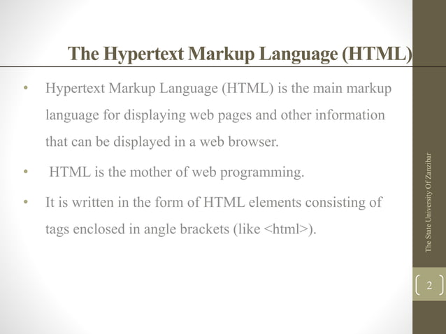 Lecture 2 introduction to html basics | PPT