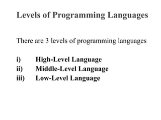 Lecture 2 introduction to Programming languages C.pptx