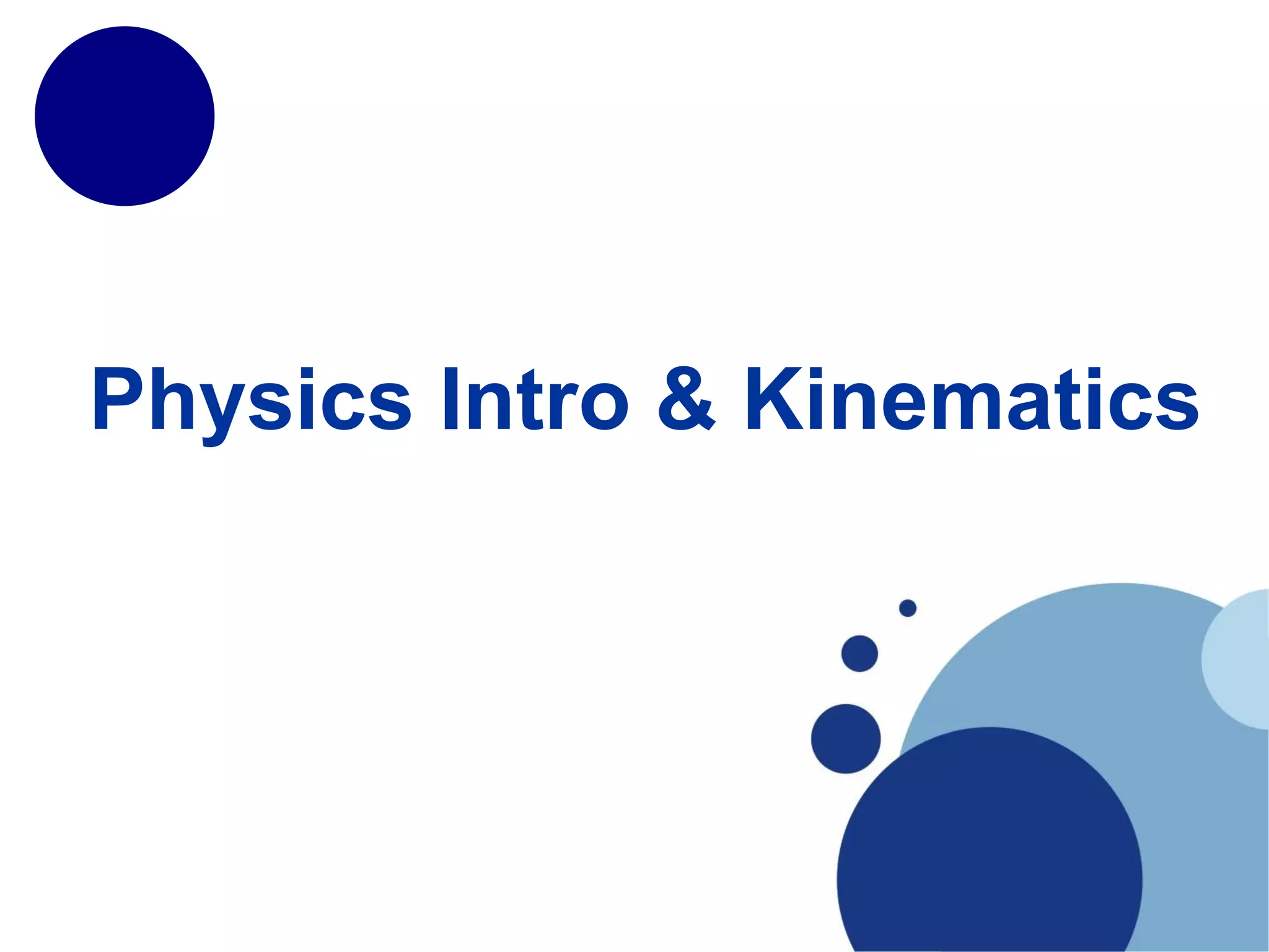 Chapter 2 : Kinematics 
• Objectives : 
2-1 Scalars versus Vectors 
2-2 Components of a Vector 
2-3 Adding and Subtracting Vectors 
2-4 Unit vectors 
2-5 Position, Displacement, Velocity and Acceleration Vectors 
 