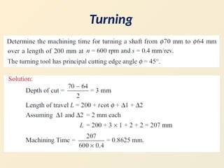 Tool Timing Chart Lecture 2 Machine tool - time calculations | PPTX