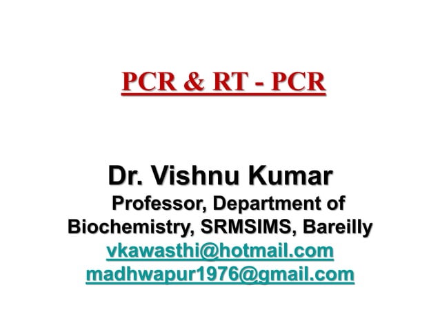 Lecture 2 , mbbs students. pcr, rt pcr, | PPT