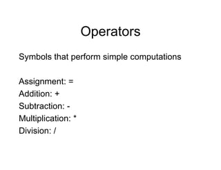 Case Conditions Math Operator LECTURE 2 MORE TYPES, METHODS, CONDITIONALS.pdf