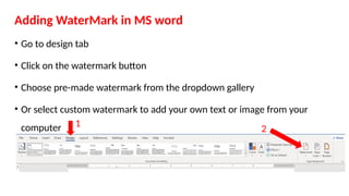 Comprehensive Introduction to Microsoft Word Processing and Document ...
