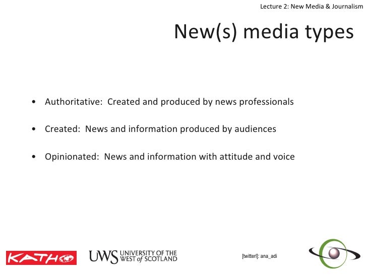 Lecture 2 New Media & Journalism Dec09