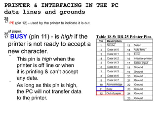 microprocessor systems Lecture 2 Parallel port | PPTX
