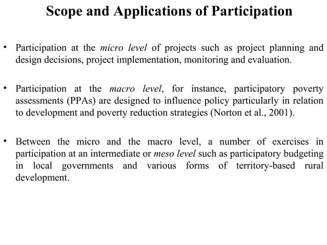 Participatory approaches to rural development | PPT