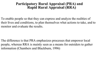 Participatory approaches to rural development | PPT