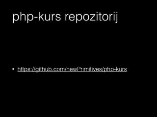 - Skinuti starter template sa Github-a
URL: https://github.com/newPrimitives/php-kurs/blob/master/lecture2/example1_starterTemplate.php
- Incijalizirati varijable $link1, $link2, $link3
- Ispisati varijable u za to naznacena mjesta
- Promijeniti vrijednost varijable title
<?php echo ‘Vjezba 1’ ?>
 