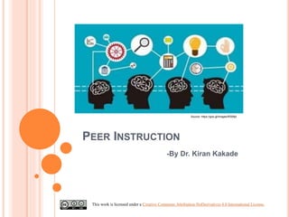 PEER INSTRUCTION
-By Dr. Kiran Kakade
This work is licensed under a Creative Commons Attribution-NoDerivatives 4.0 International License.
Source: https://goo.gl/images/RSBfjd
 
