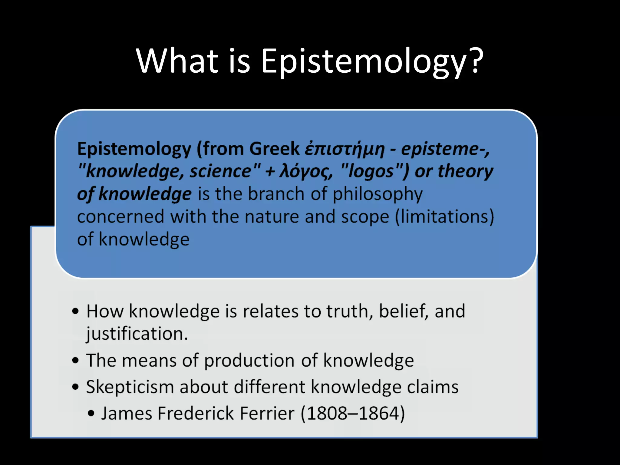 What is Epistemology?

 