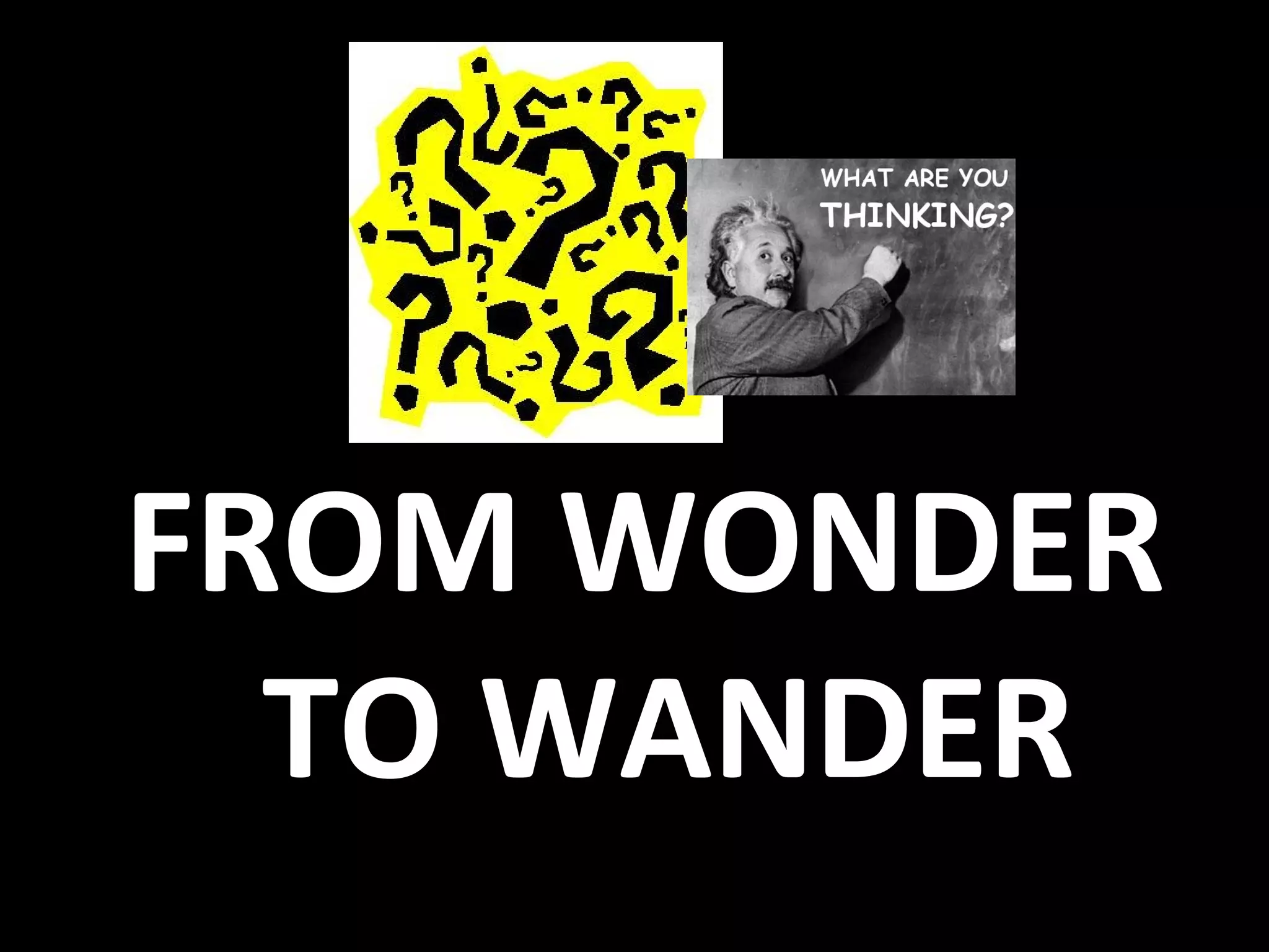FROM WONDER
TO WANDER

 