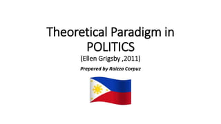 Theoretical Paradigm in
POLITICS
(Ellen Grigsby ,2011)
Prepared by Raizza Corpuz
 