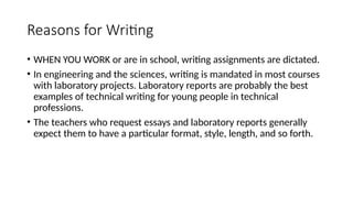 Reason For Writing Example Lecture 2 Reasons for Writing.pptx