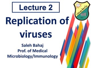 Saleh Bahaj
Prof. of Medical
Microbiology/Immunology
Replication of
viruses
Lecture 2
 