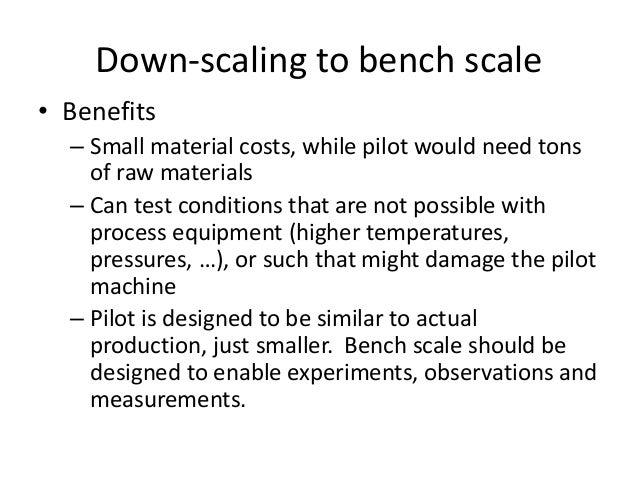 Scale Up And Scale Down Of Chemical Processes