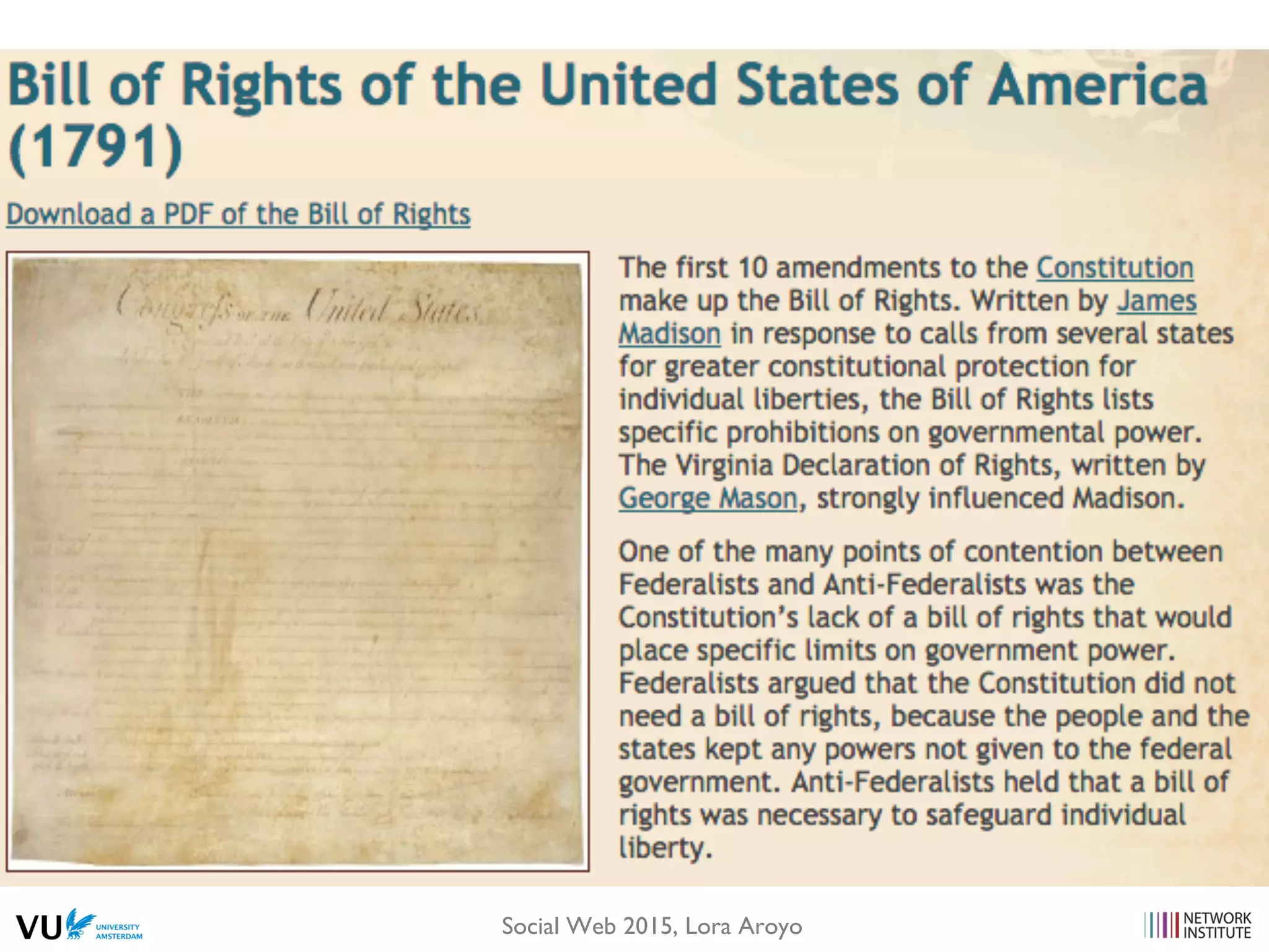 Social Web 2015, Lora Aroyo
 