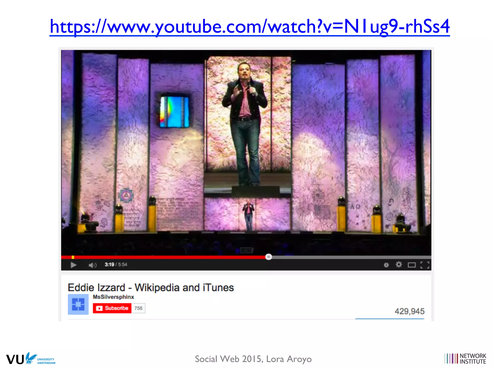 Social Web 2015, Lora Aroyo
https://www.youtube.com/watch?v=N1ug9-rhSs4
 