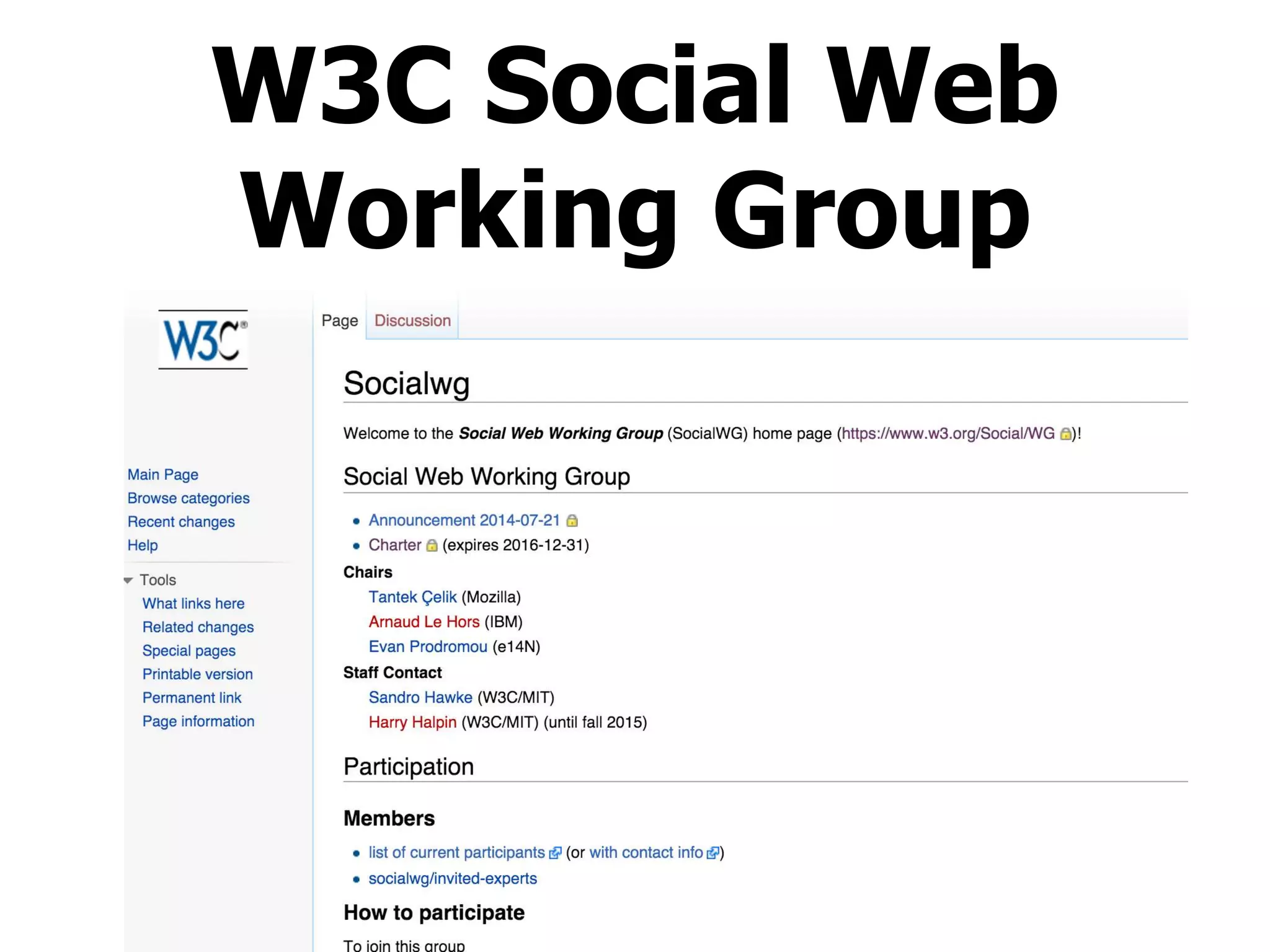 W3C Social Web
Working Group
 