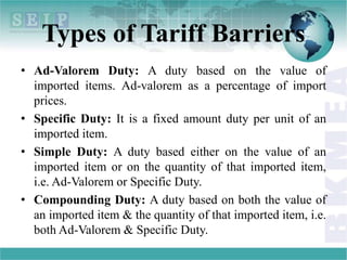 Lecture 2 - Tariff and Non-tariff Barriers to International Trade | PPTX