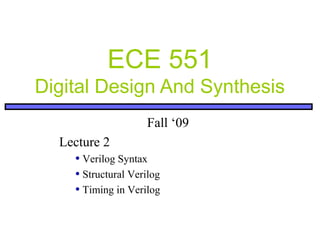 Verilog Lecture2 thhts | PPT