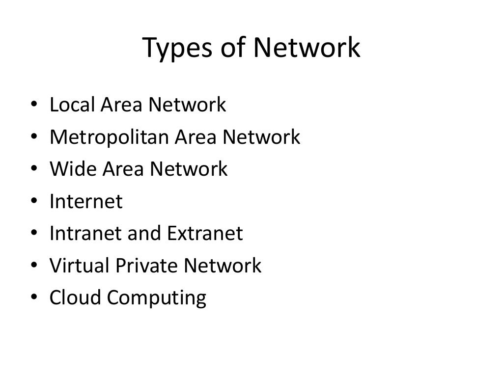 Lecture 2 types of network