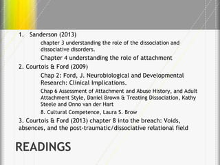 Lecture 2 understanding the role of dissociation and attachment | PPTX