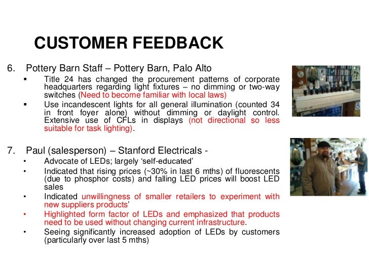 Customer Feedback6 Pottery Barn Staff