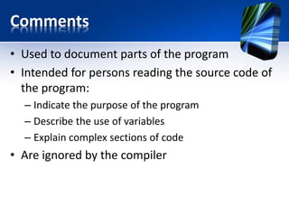 Lecture 2 variables | PPT
