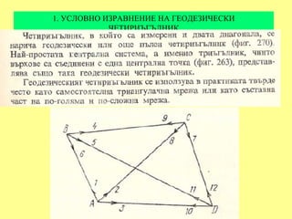 1. УСЛОВНО ИЗРАВНЕНИЕ НА ГЕОДЕЗИЧЕСКИ
            ЧЕТИРИЪГЪЛНИК
 
