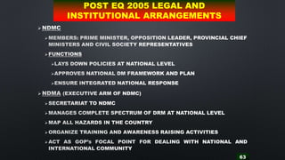 63
63












POST EQ 2005 LEGAL AND
INSTITUTIONAL ARRANGEMENTS
 