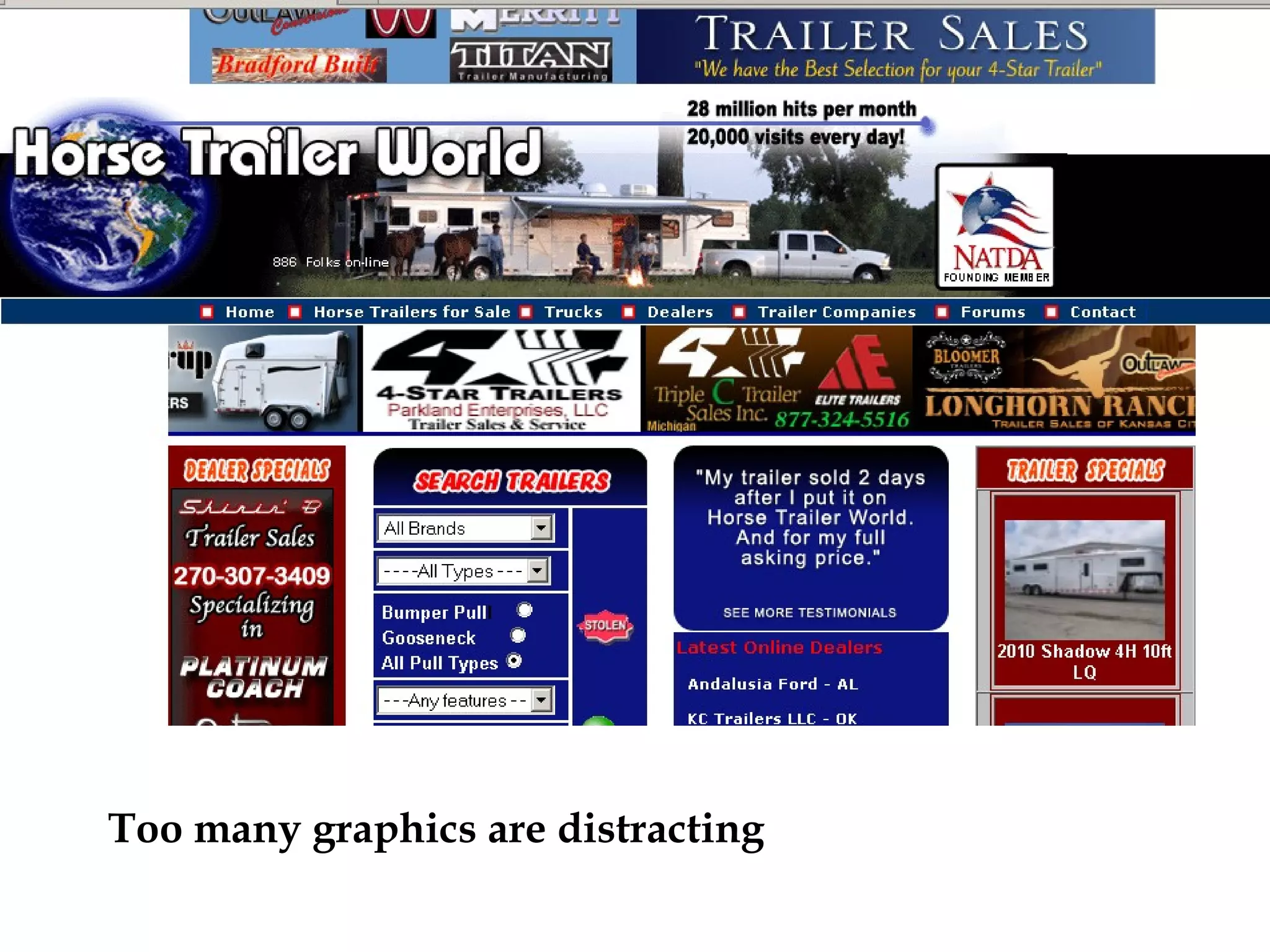 Too many graphics are distracting 