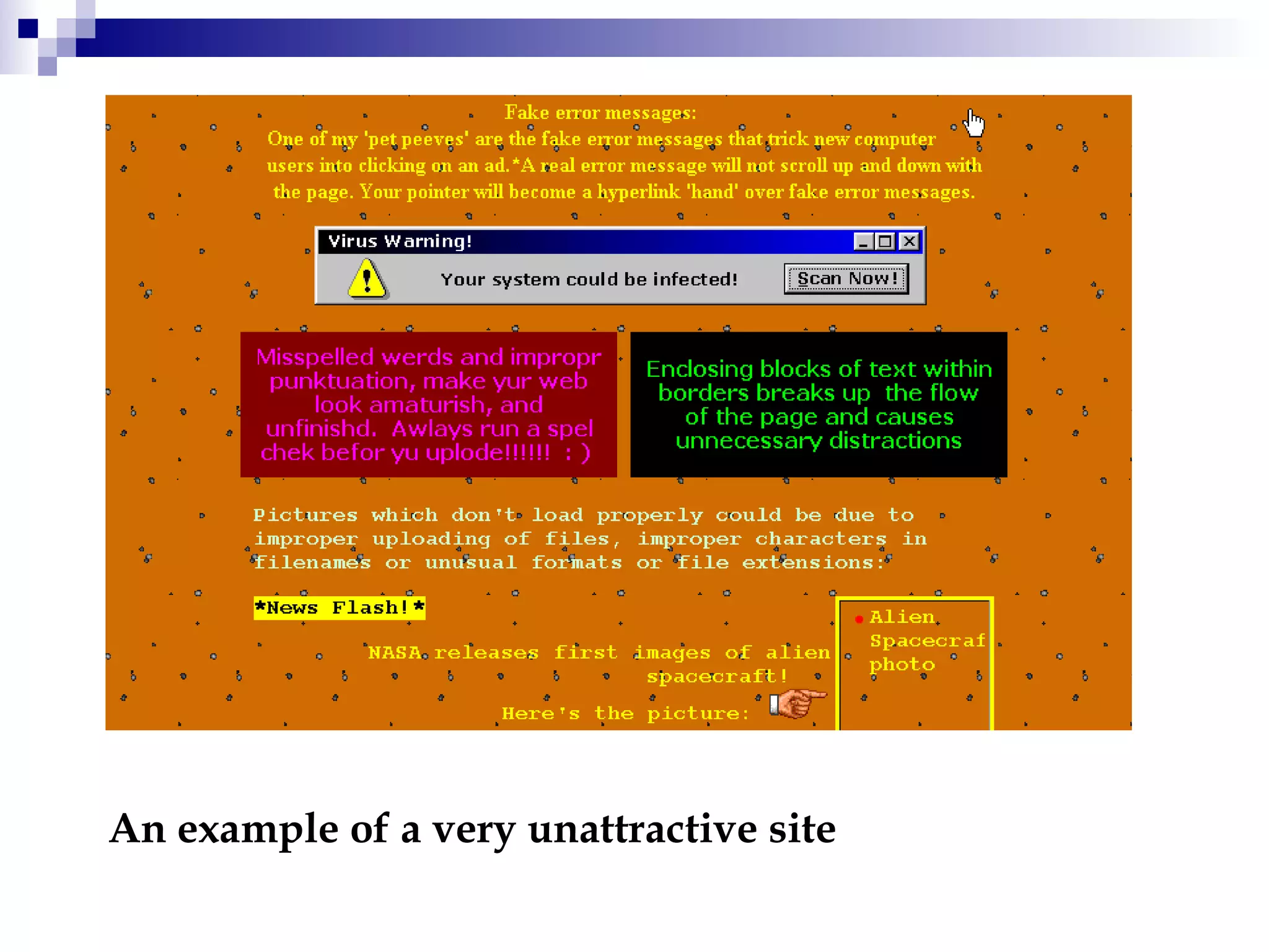 An example of a very unattractive site 