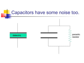 Capacitors have some noise too.



dielectric                 parasitic
                           resistor
 