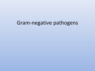 Gram-negative pathogens 
 
