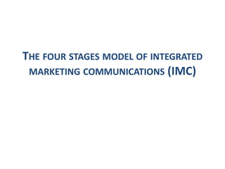 THE FOUR STAGES MODEL OF INTEGRATED
MARKETING COMMUNICATIONS (IMC)
 