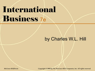 International
Business 7e
by Charles W.L. Hill
McGraw-Hill/Irwin Copyright © 2009 by The McGraw-Hill Companies, Inc. All rights reserved.
 