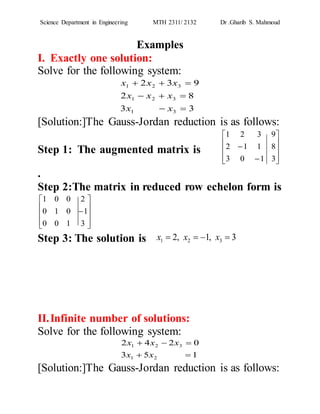 Exactly One Solution Example algebra | DOCX