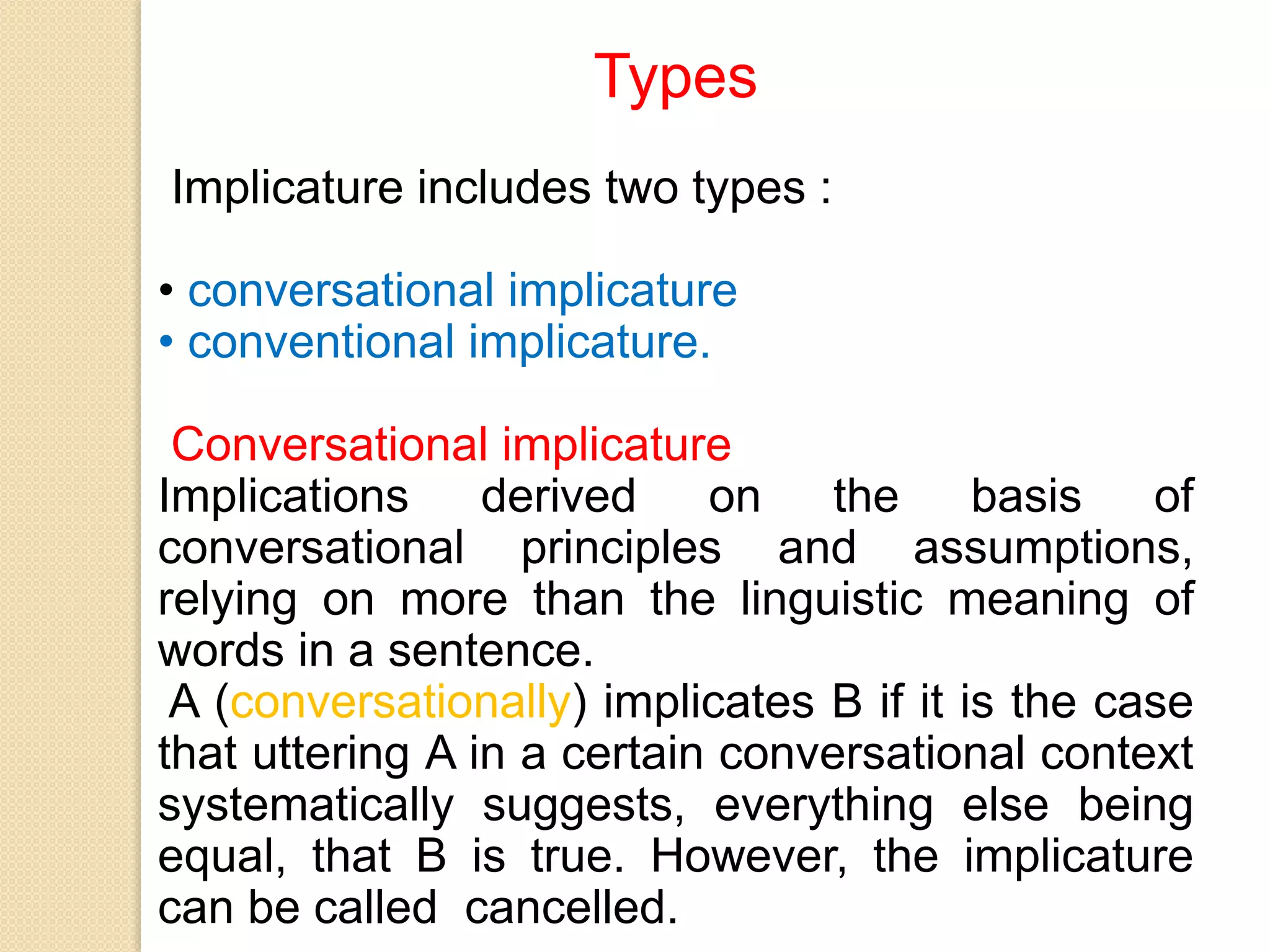 Lecture 3 implicature | PPTX