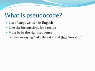 pseudocode and Flowchart | PPT