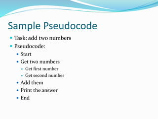 pseudocode and Flowchart | PPT
