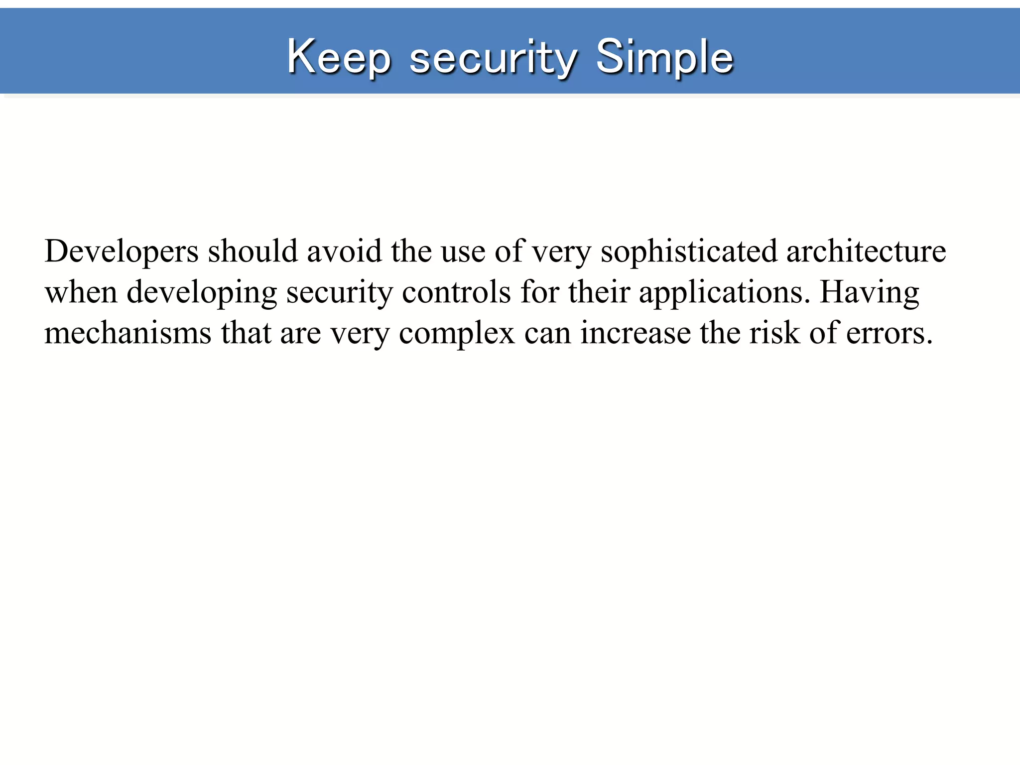 Principles for Secure Design and Software Security | PDF